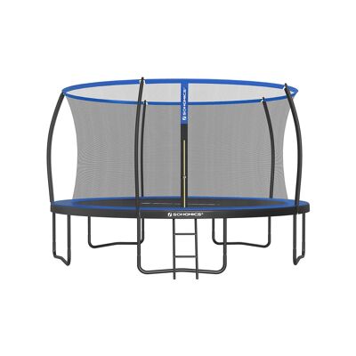 Trampolino Ø 427 cm con rete interna nero-blu