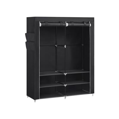 Wardrobe with shelves, lots of space, black, 45 x 127 x 176 cm
