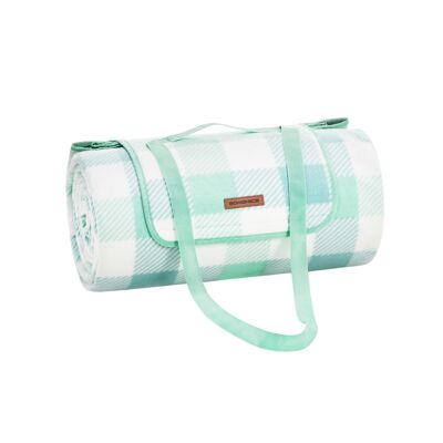 Manta de picnic 300 x 200 cm impermeable verde-blanca