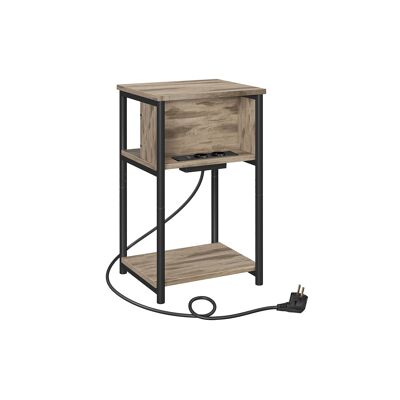 Side table with fitting, hazelnut brown-black, 30 x 34 x 58 cm