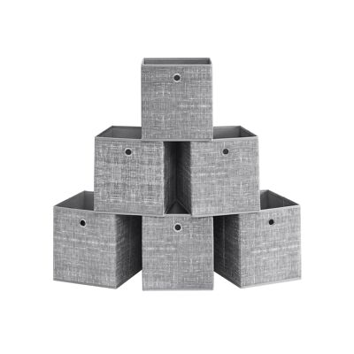 Storage box 26cm set of 6 gray mottled, 26 x 26 x 28 cm