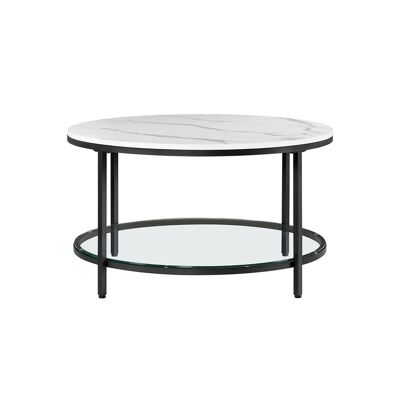 Mesa de centro con 2 estantes para salón, 80x44. 5 cm