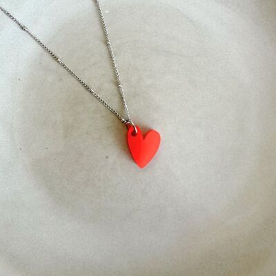 Collar con dijes Lume | Corazón de plata roja