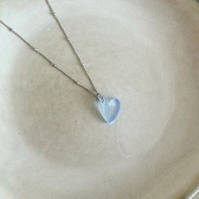 Collana Lume Charms | Cuore Neon Blu Argento