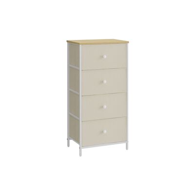 Meuble de rangement avec 4 tiroirs en tissu, 30 x 45 x 91.7 Cm