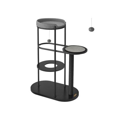 Scratching post 111 cm high with sisal post classic black