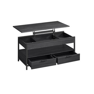 Tavolino con vano aperto, grigio antracite e nero inchiostro, 50 x 100 cm (P x L) Altezza: 48-63 cm
