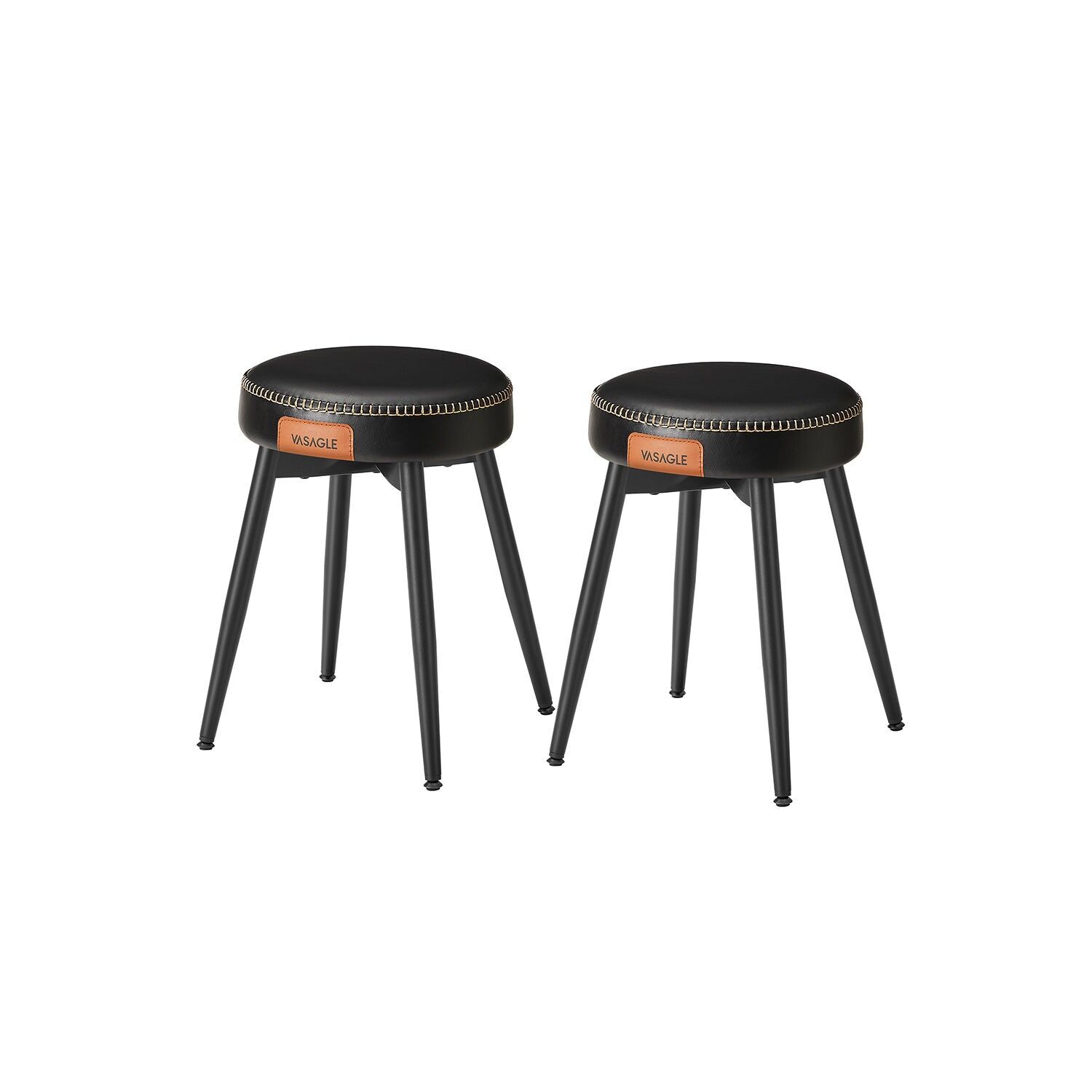 Set of 2 EKHO collection dining chairs in jet black, 48 x 48 x 48.2 cm