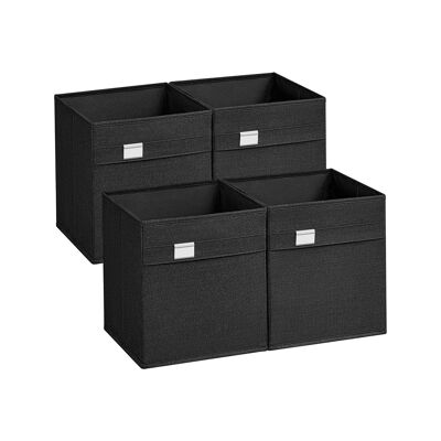 Storage box set of 4 26 x 26 x 28 cm ink black