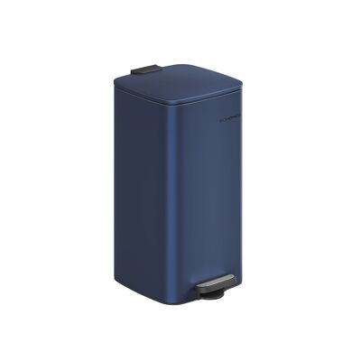 Poubelle en acier 30 litres, bleu nuit, 34 x 28.5 x 54.4 cm (L x l x H) Hauteur totale (avec couvercle ouvert) : 82 cm Dimensions intérieures du seau : 28.5 x 28.3 x 49.5 cm
