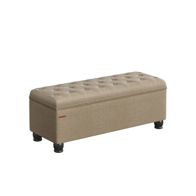 Taburete con espacio de almacenamiento, marrón camel, 45 x 118 x 45 cm