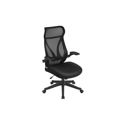 Silla de oficina con respaldo y reposabrazos en color negro azabache