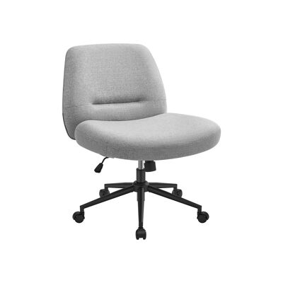 Chaise de bureau avec assise large et base gris tourterelle, 70 x 70 x (82-90) cm (P x L x H) Hauteur d'assise : 47-55 cm Dimensions d'assise : 50 x 67 cm