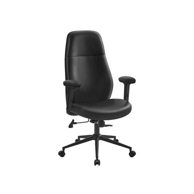 Chaise de bureau avec accoudoirs réglables, noir encre, 70 x 70 x (114-122) cm (P x L x H) Hauteur d'assise : 50-58 cm Dimensions d'assise : 49 x 56 cm