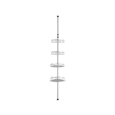 Étagère de douche hauteur totale 80-323 cm avec 4 niveaux gris tourterelle