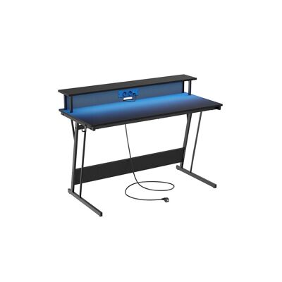 Bureau avec support d'écran 55 x 135 x 76 cm noir anthracite