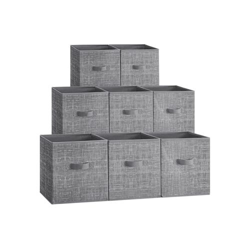 Storage box set of 8 made of non-woven fabric, 26 x 26 x 28 cm