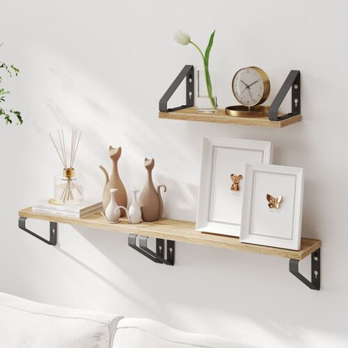 Wall shelf, floating shelf, set of 3, 12 x 30 x 11 cm (D x W x H) - Medium shelf dimensions: 12 x 35 x 11 cm (D x W x H) - Large shelf dimensions: 12 x 40 x 11 cm