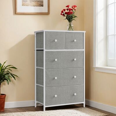 Chest of drawers, storage cabinet with 5 drawers, steel, 30 x 56 x 93 cm