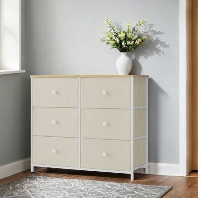 Chest of drawers, wardrobe, 6 fabric drawers, 30 x 56 x 93 cm