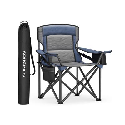 Chaise de camping avec porte-gobelet et rembourrage en mousse, bleu port, 63 x 95 x 99.5 cm (P x L x H) Surface d'assise : 63 x 63 cm