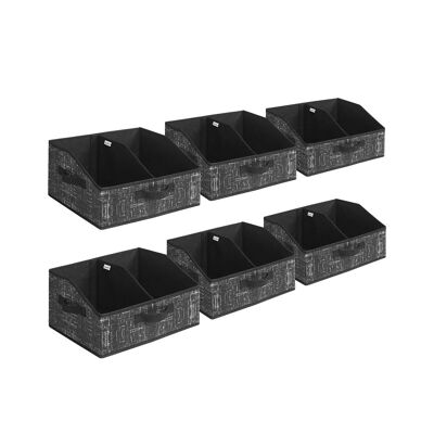 Storage box set of 6 40 x 30 x 20 cm ink black
