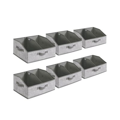 Storage box set of 6, 40 x 30 x 20 cm, reed gray