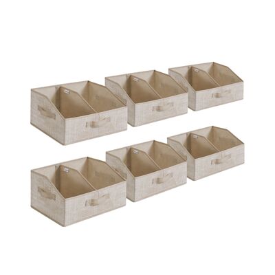 Storage box set of 6, 40 x 30 x 20 cm, sand beige