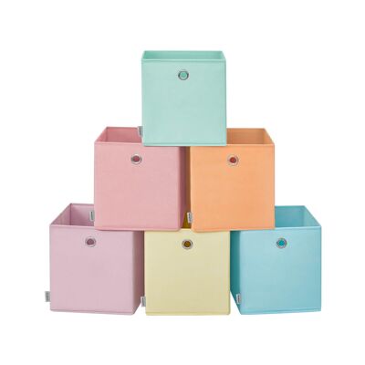 Storage box set of 6 26 x 26 x 28 cm for cube shelf colorful
