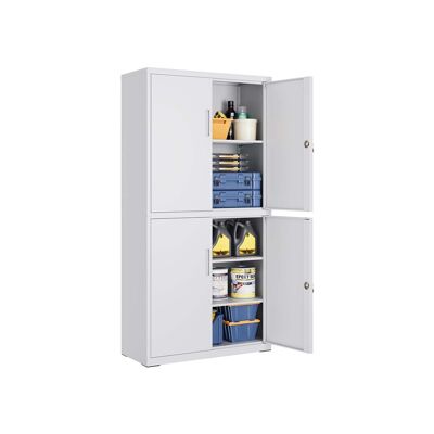 Classeur 4 portes et 5 niveaux 40 x 80 x 180 cm gris mat