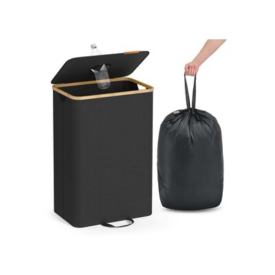 Deposit bottle collection container 95 L ink black-natural beige, 42 x 32.5 x 70.5 cm
