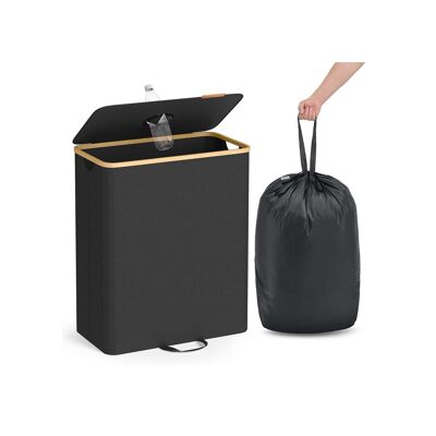 Deposit bottle collection container 135 L ink black-natural beige, 52.5 x 38.5 x 70.5 cm
