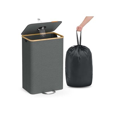 Deposit bottle container 95 L slate gray-natural beige, 42 x 32.5 x 70.5 cm