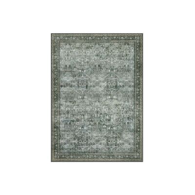 Alfombra estilo vintage 160 x 230 cm lavable a máquina verde bosque