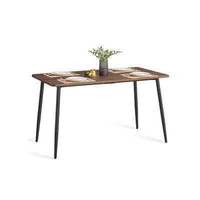 Mesa de comedor 75 x 140 x 75 cm nogal natural-negro tinta