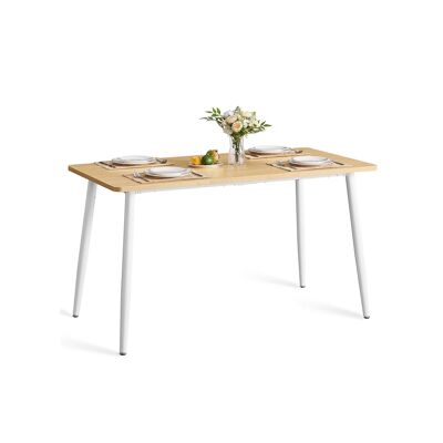 Mesa de comedor 75 x 140 x 75 cm roble dorado-blanco nube