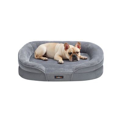 Panier pour chien à bords surélevés 76 x 51 x 18 cm gris clair