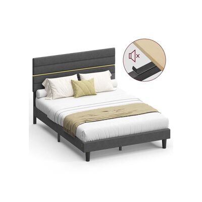 Cadre de lit pour matelas 140 x 200 cm, gris ardoise