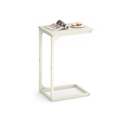 Table d'appoint en forme de C avec structure en métal robuste, 30 x 40 x 62 cm