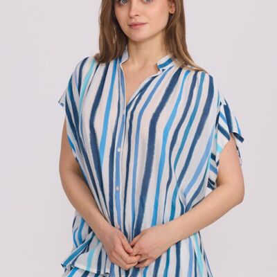Camicia a righe a manica corta