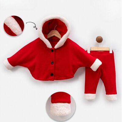 Conjunto de capa y pantalón unisex con capucha para bebé, en cuatro tallas: un conjunto cálido de invierno.