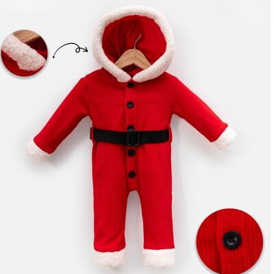 Confezione da quattro tutine unisex con cappuccio e cintura per neonati, comodo completo invernale