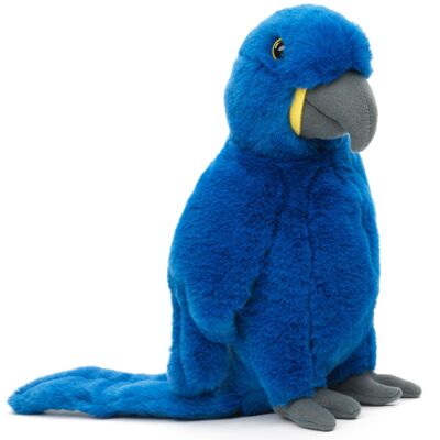 Perroquet (bleu) - 25 cm (hauteur) - Mots-clés : oiseau, ara, animal sauvage exotique, peluche, doudou, jouet en peluche