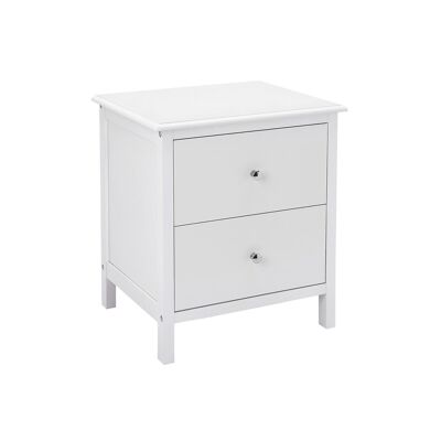 Bedside table with 2 drawers white, 48 x 56 x 40 cm