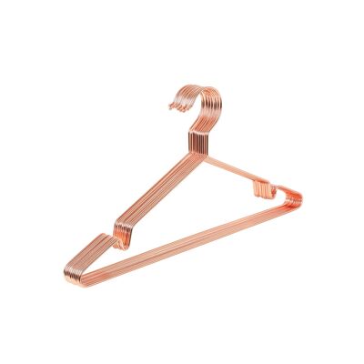 Perchas de metal 10 piezas oro rosa, 10 x Perchas de metal oro rosa Elegante cromado, resistente a la oxidación, ahorra espacio, 42 cm