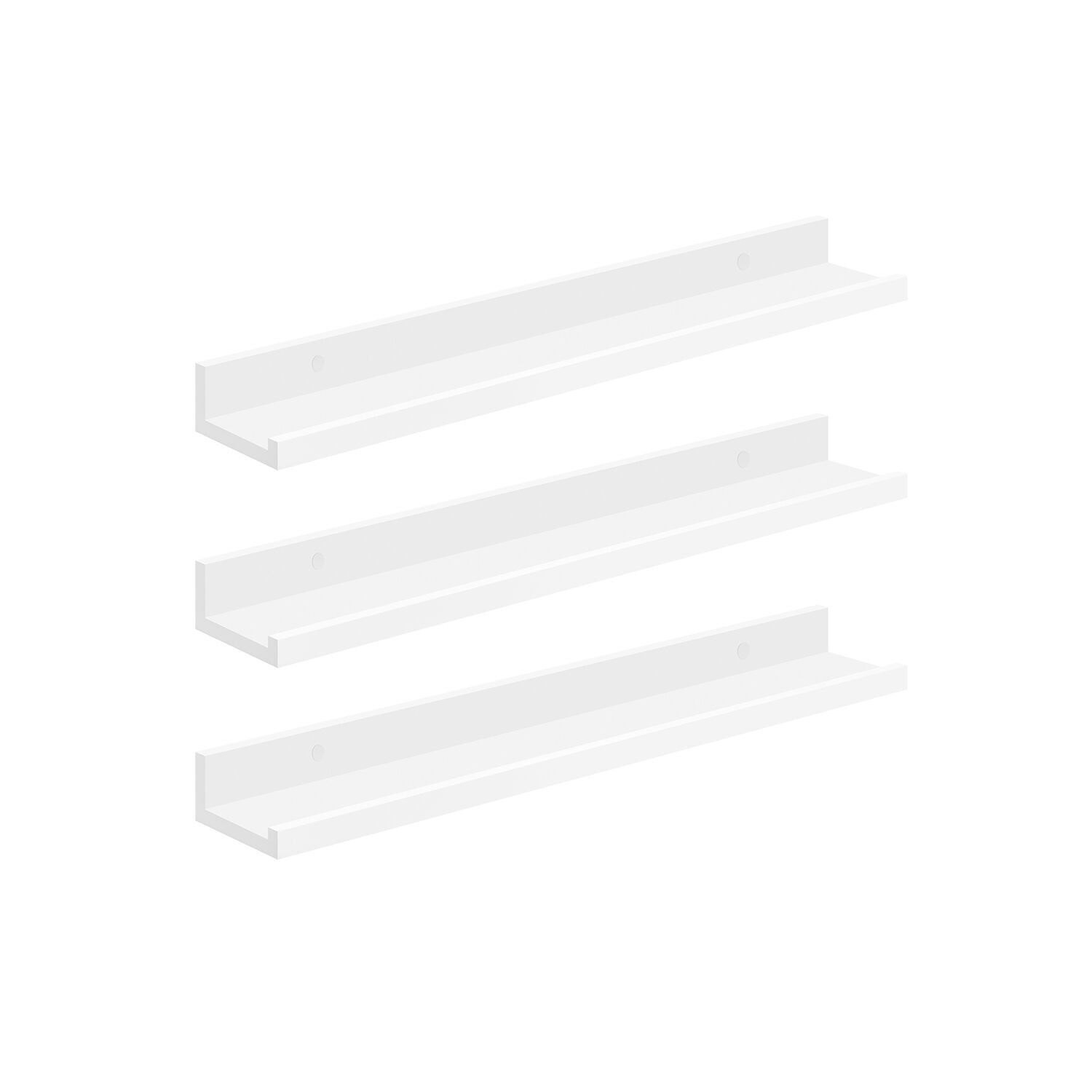 Set of 3 floating shelves 80 cm wide white