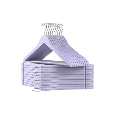 Perchas de madera para ropa 20 piezas delicadas color lila-plata