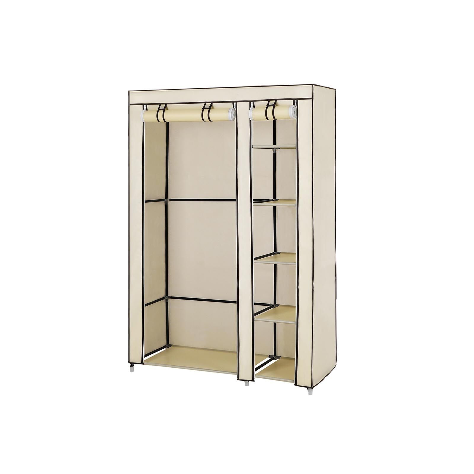 Fabric wardrobe with roller doors, beige, 110 x 175 x 45 cm