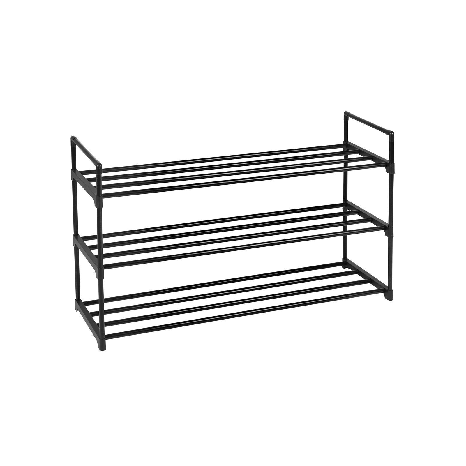 Metal shoe rack with 3 shelves, 92 x 30 x 54 cm