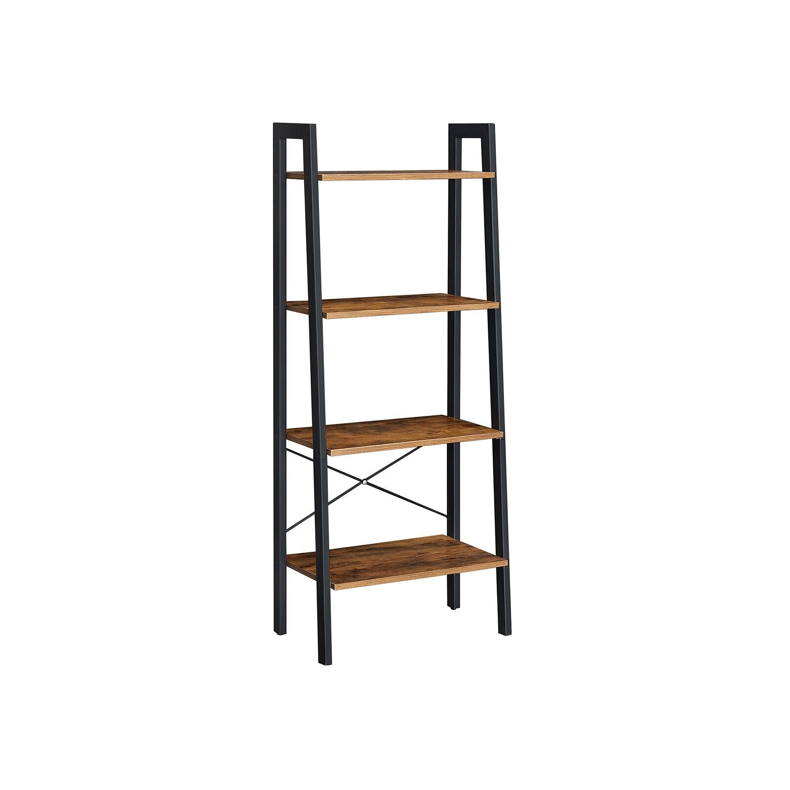 Étagère échelle design industriel avec 4 tablettes, 34 x 56 x 137.5cmm